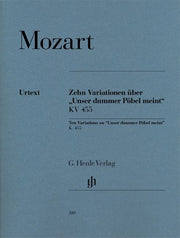 Mozart - 10 Variations on Unser dummer Pöbel KV 455 - (Piano)