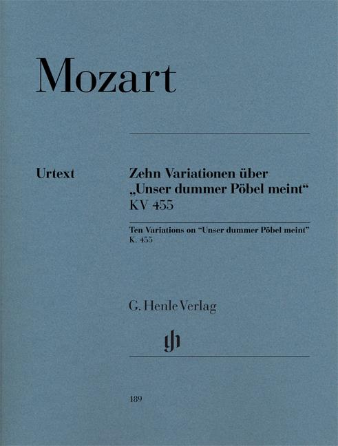 Mozart - 10 Variations on Unser dummer Pöbel KV 455 - (Piano)