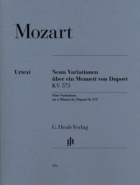 Mozart - 9 Variations On A Minuet By Duport KV. 573 - (Piano) afbeelding 2