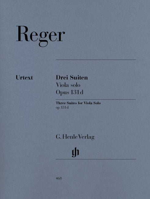 Reger - Drei Suiten Viola Solo Op. 131d - (Altviool)