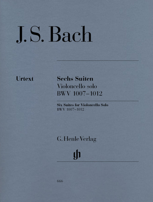 Bach - 6 Suites for Violoncello solo BWV 1007-1012 - Sechs Suiten for Violoncello solo BWV 1007-1012 - Zes Suites Voor Cello Solo BWV 1007-BWV 1012 - (Cello)