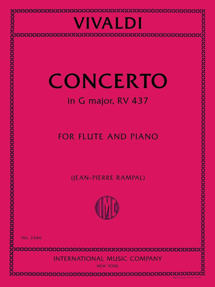 Vivaldi: Concerto in G major G-Dur RV 437 (Dwarsfluit, Piano)