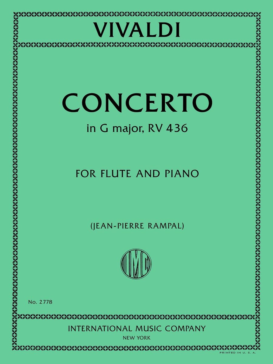Vivaldi: Concerto in G major G-Dur op 44/21 RV 436 F 6/8 (Dwarsfluit, Piano)