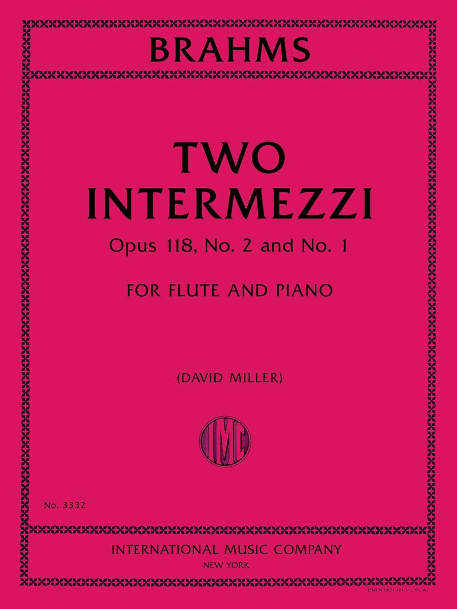 Brahms: Two Intermezzi op. 118/1&2 (Dwarsfluit, Piano)