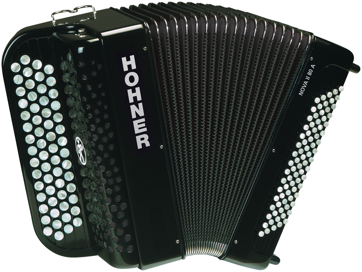 Hohner HOA1242 Akkordeon, Nova II 80A zwart, C-Griff,