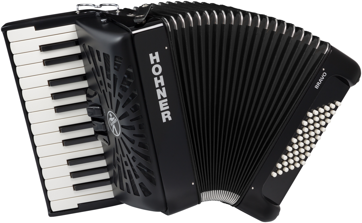 Hohner HOA16522 Accordeon, Bravo II 48, Zwart, Silent Key