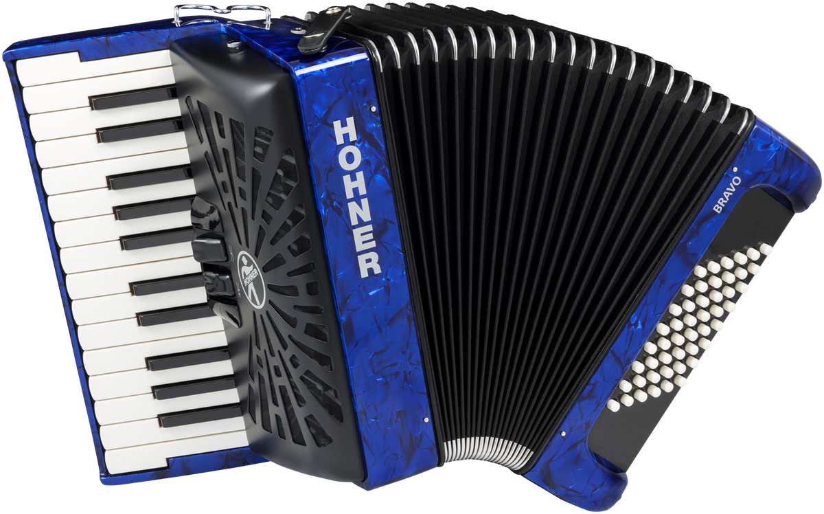 Hohner HOA16542 Accordeon, Bravo II 48, Blauw, Silent Key