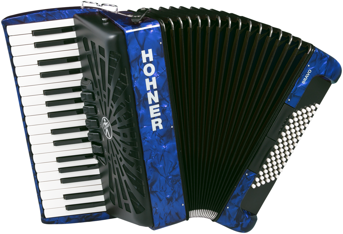 Hohner HOA16642 Accordeon, Bravo III 72, Blauw, Silent Key