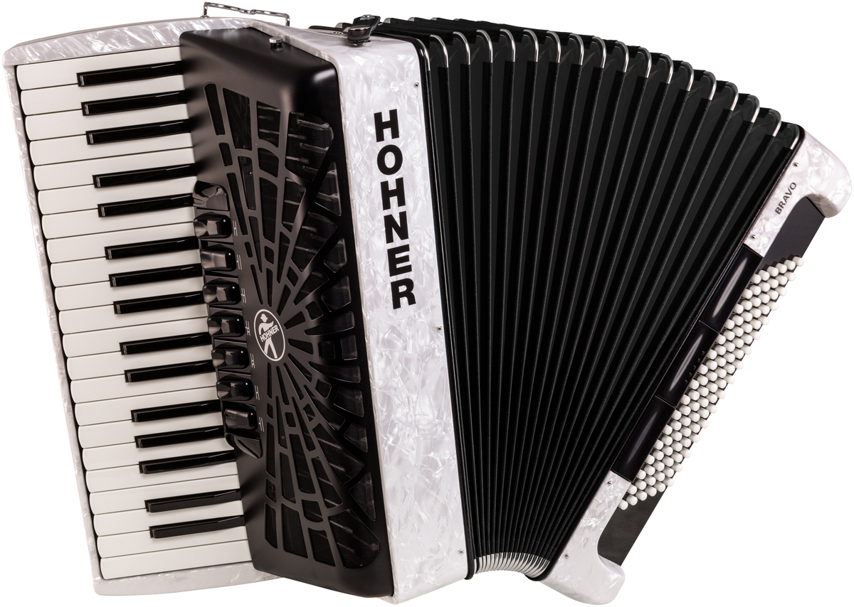 Hohner HOA16712 Accordeon, Bravo III 96, Wit, Silent Key