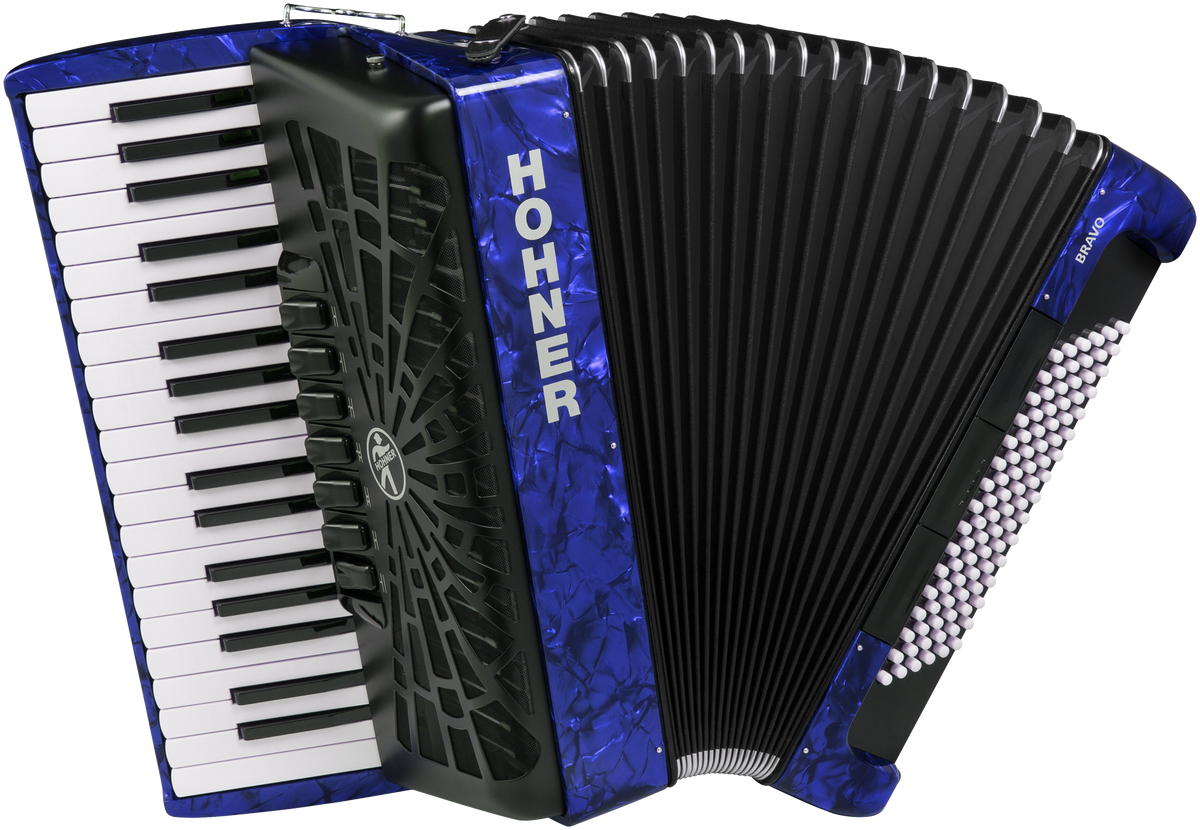 Hohner HOA16742 Accordeon, Bravo III 96, Blauw, Silent Key
