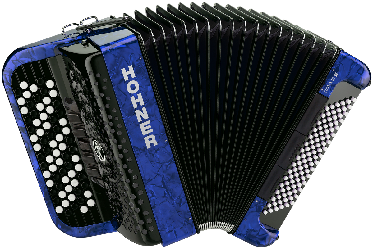 Hohner HOA4274 Accordeon, Nova III 96, blauw, B-Griff