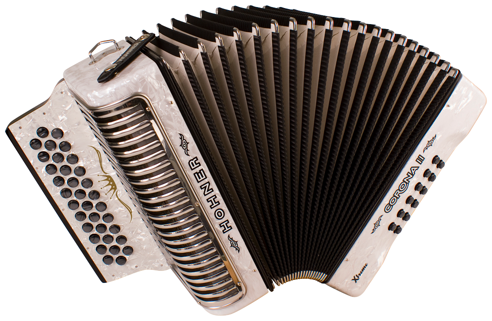 Hohner HOA5483 Accordeon, Corona II Xtreme, Wit, E/A/D