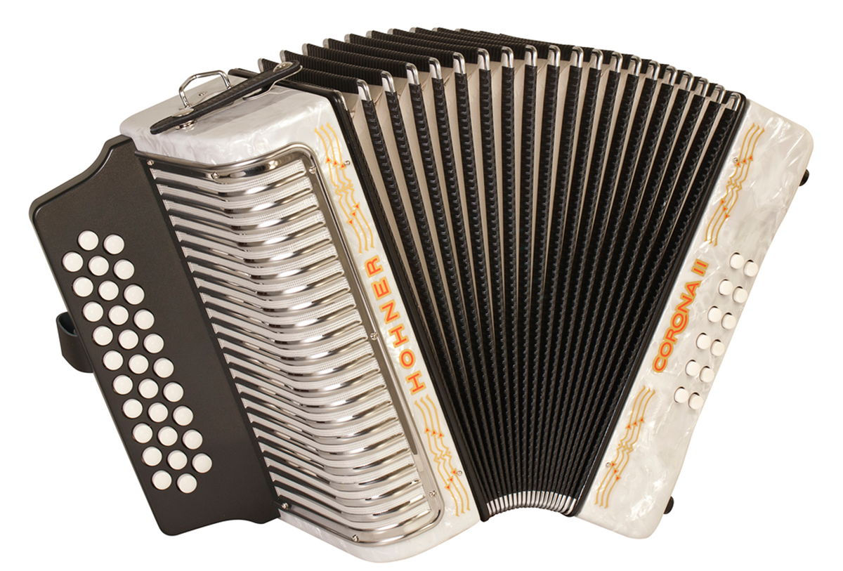 Hohner HOA5622 Accordeon, Corona II, Wit, G/C/F