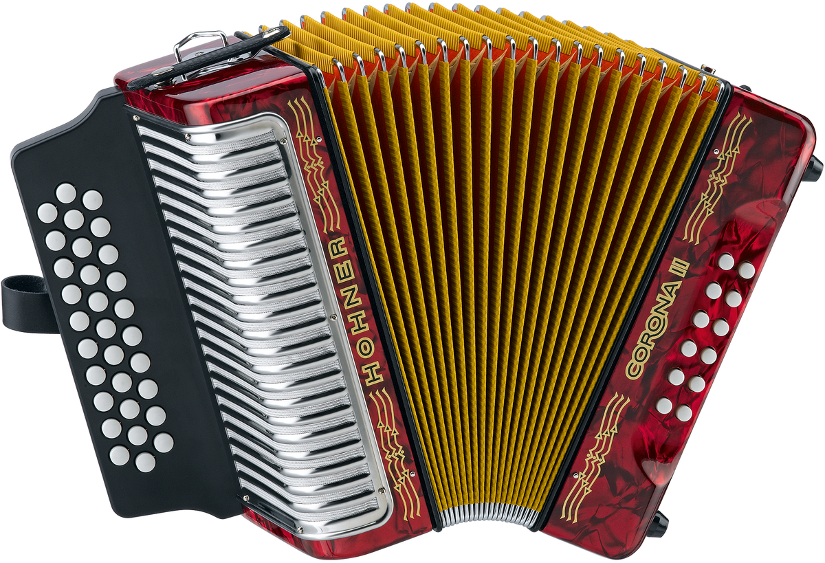 Hohner HOA5623 Accordeon, Corona II, Rood, G/C/F