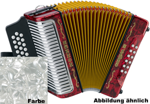 Hohner HOA5702 Accordeon, Corona III, Wit, A/D/G