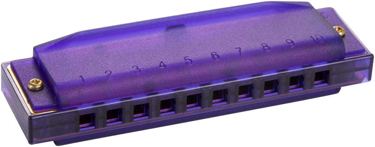 Hohner HOM1110P Harmonica, Translucent Harp, C, violet