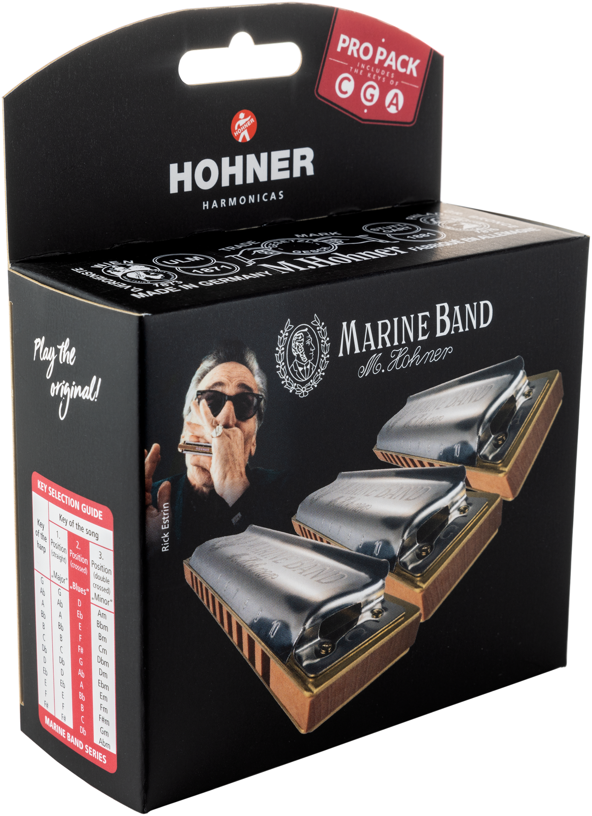 Hohner HOM1896PP Mondharmonica, Marine Band - Classic, C/G/A, Pro Pack