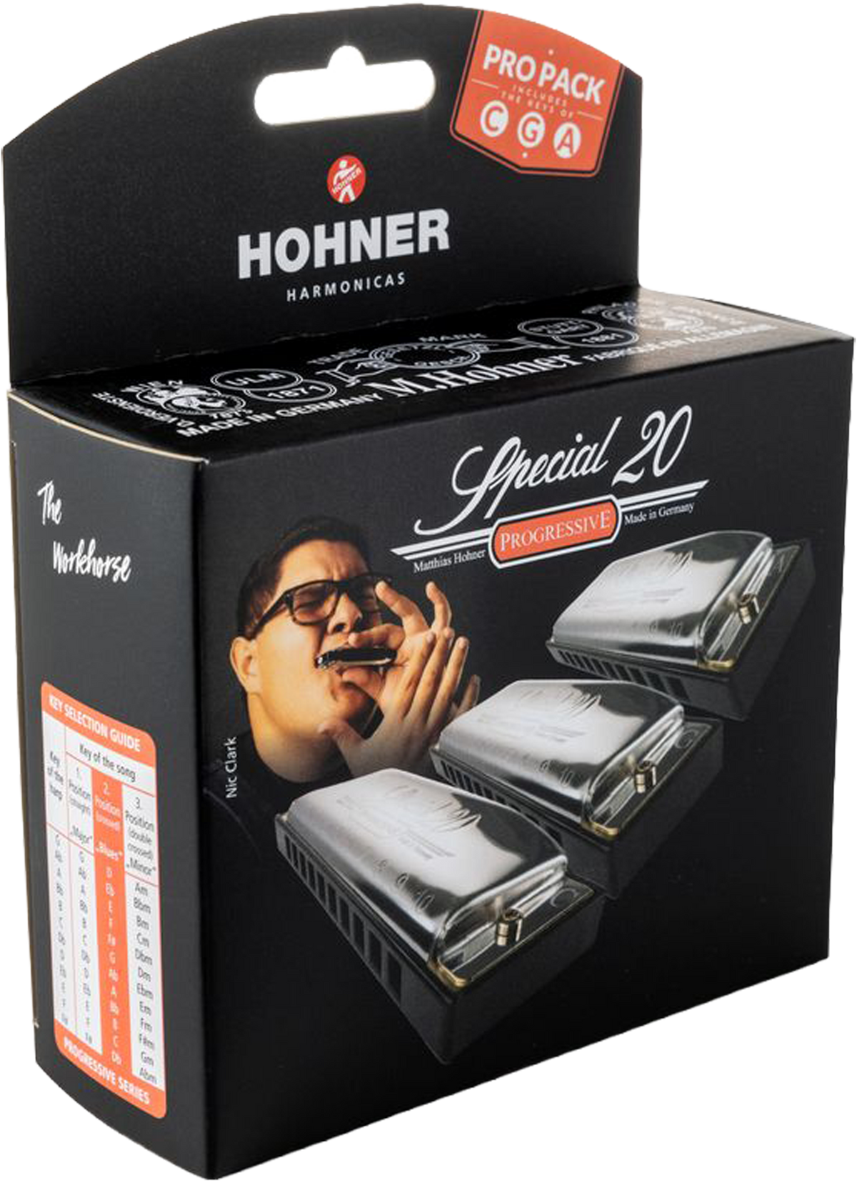 Hohner HOM5601PP Mondharmonica, Special 20 Progressive, C/G/A, Pro Pack