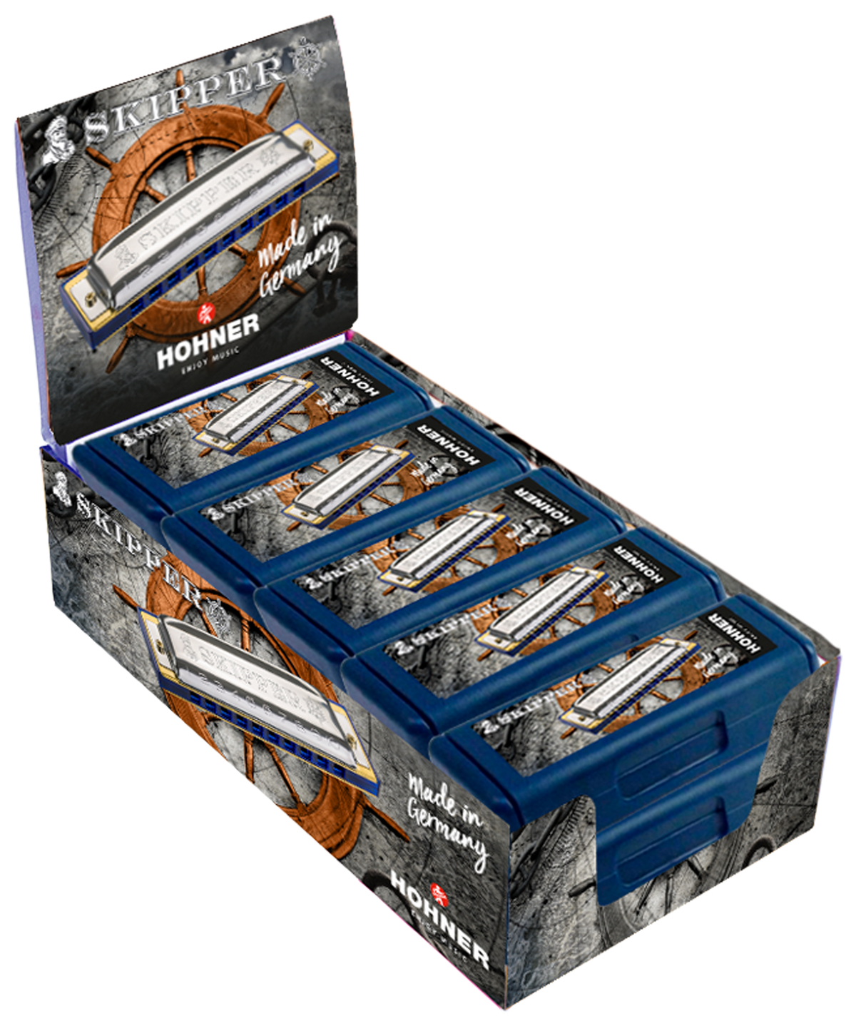 Hohner HOM91640 Harmonica, Skipper, C, Display met 10 stuks