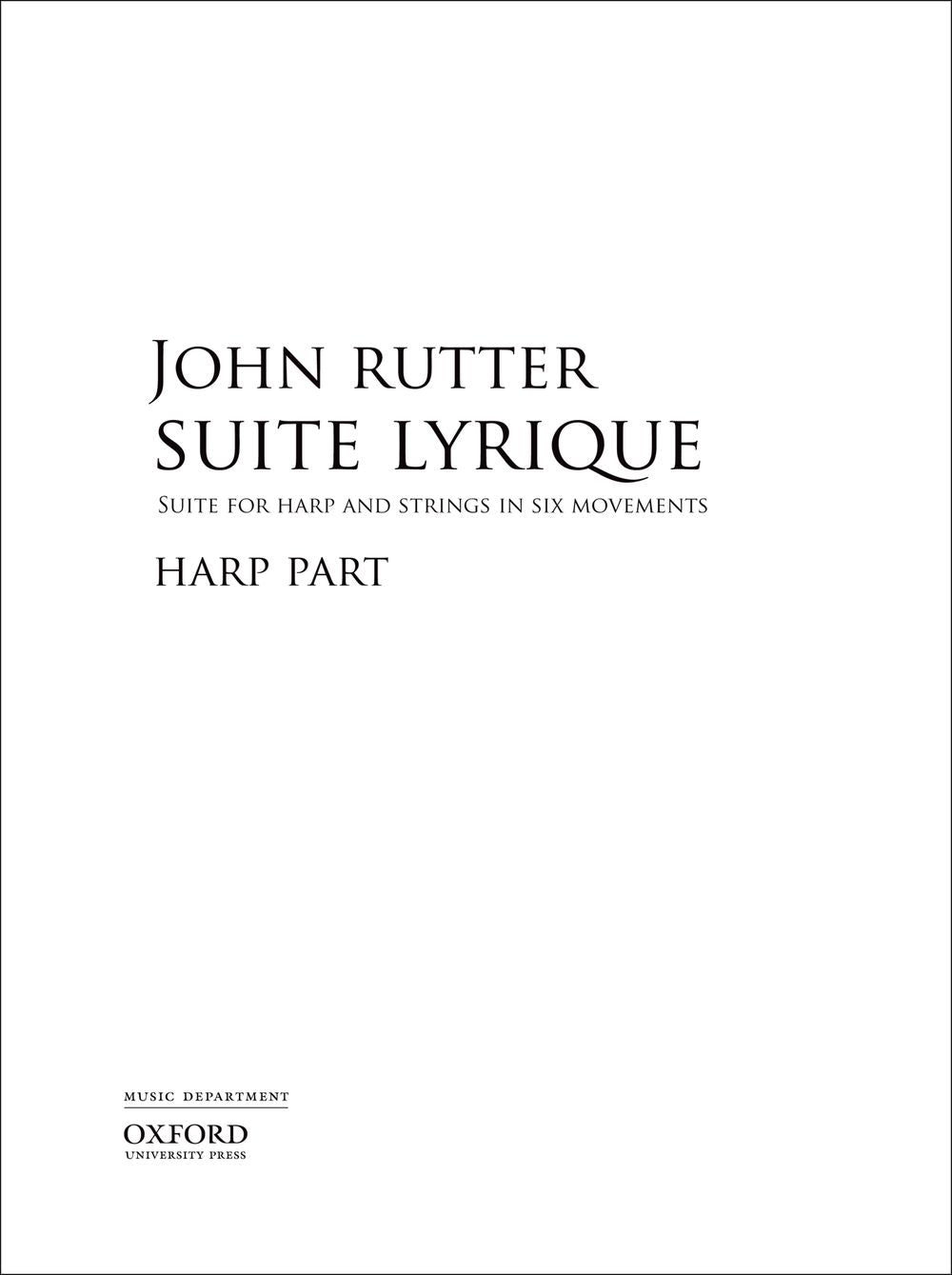 Rutter: Suite Lyrique (Harp)
