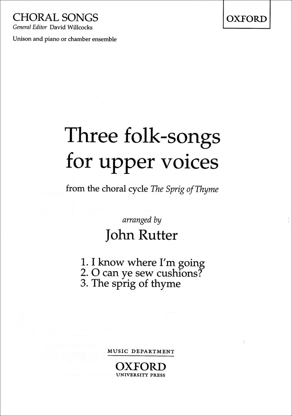 Three folk-songs for upper voices