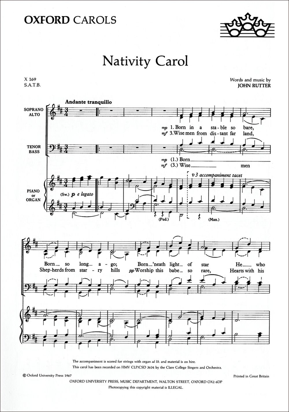 Rutter: Nativity Carol (SATB)