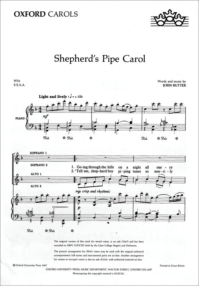 Shepherd's Pipe Carol