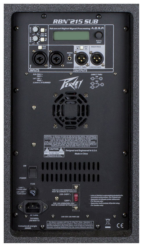 Peavey RBN 215 Powered Dual 15″ Ribbon Driver Subwoofer