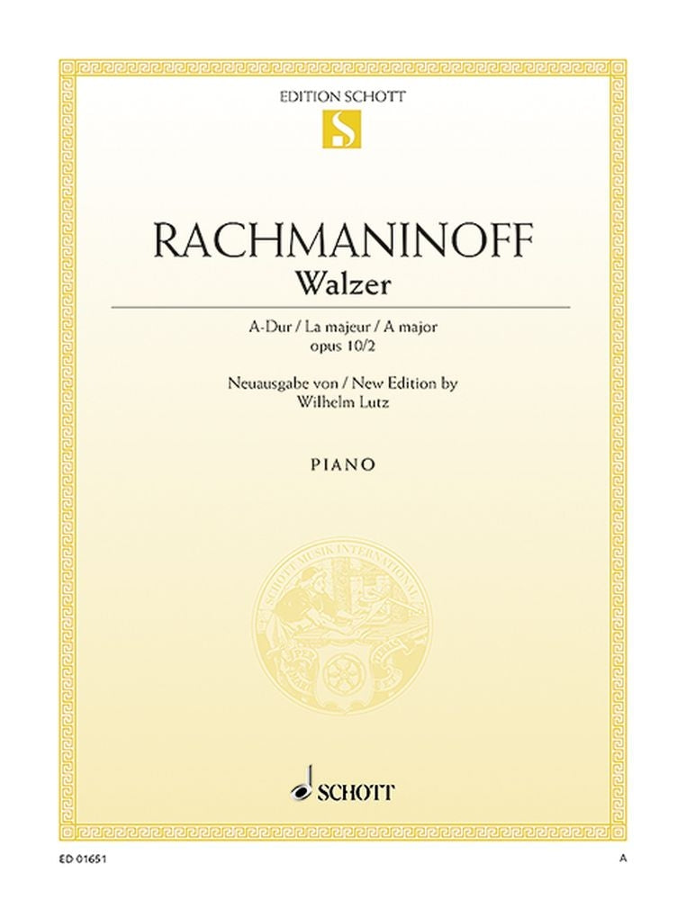 Sergei Rachmaninov: Walzer A-Dur A-Dur op. 10/2 (Piano)