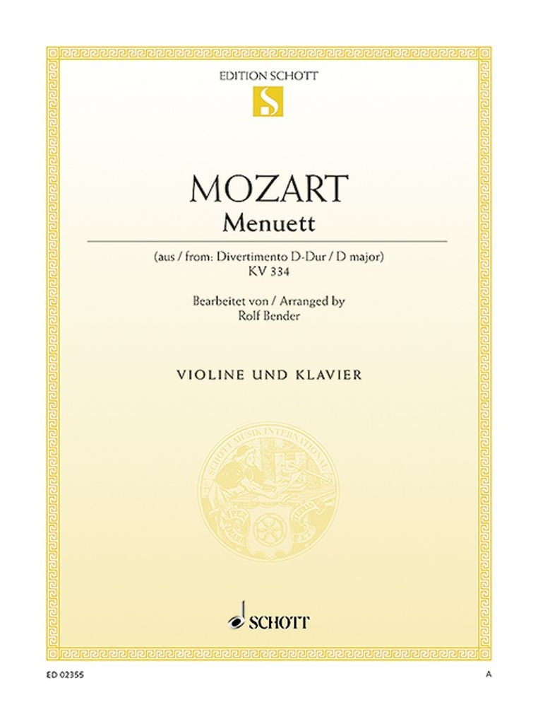 Mozart: Menuett (Viool, Piano)