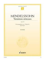Felix Mendelssohn Bartholdy: Variations sérieuses op. 54 (Piano)