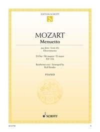 Wolfgang Amadeus Mozart: Menuetto (Piano) afbeelding 2