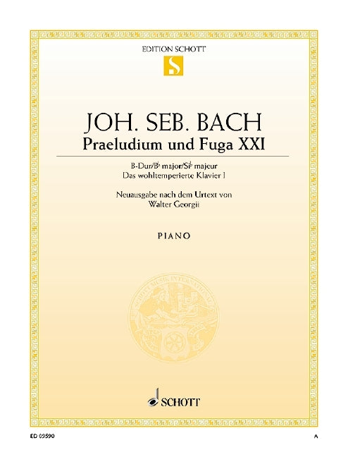 Johann Sebastian Bach: Praeludium XXI und Fuga XXI B-Dur B-Dur (Piano)