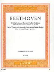Ludwig van Beethoven: Drei Variationen über ein irisches Volkslied Es-Dur / Sechs Variationen über ein österreichisches Volkslied C-Dur op. 105/4 und 3 (Piano)
