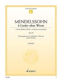 Felix Mendelssohn Bartholdy: 6 Lieder ohne Worte op. 38 (Piano) afbeelding 2