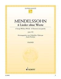 Felix Mendelssohn Bartholdy: 6 Lieder ohne Worte op. 102 (Piano) afbeelding 2