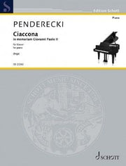Krzysztof Penderecki: Ciaccona - In memoriam Giovanni Paolo II (Piano)