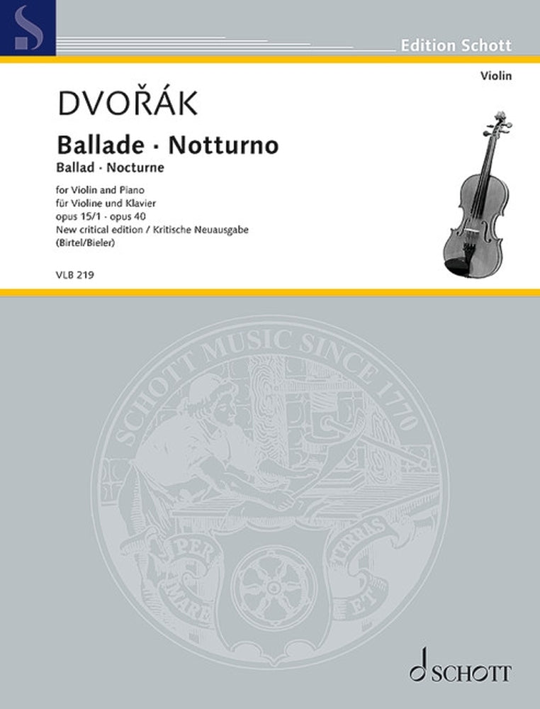 Dvo?ák: Ballade - Notturno op. 15/1 / op. 40 (Viool, Piano)