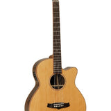 Tanglewood - TJ4 CE - Model: super folk cutaway, massief canadees red cedar bovenblad, lux ingelegd amara en spalted mango achterblad, amara  zijkant , hoogglans gelakt incl. Fishman Presys element met pre-amp