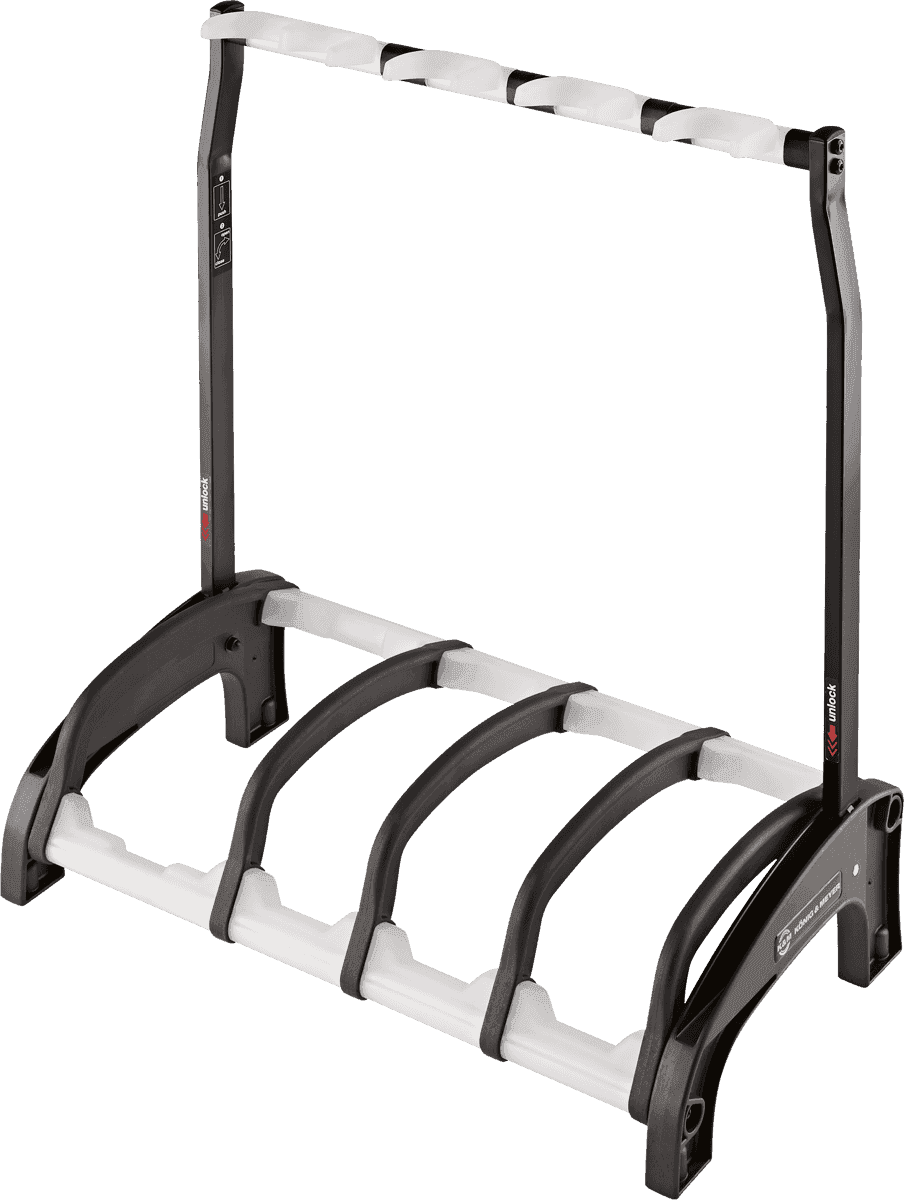 K&M 17534 gitaarstandaard – Voor 3+1 gitaren. Translucid