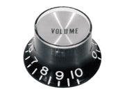 Boston KB-134-V bell knob SG model, for inch type pot shaft, black with chrome cap, volume