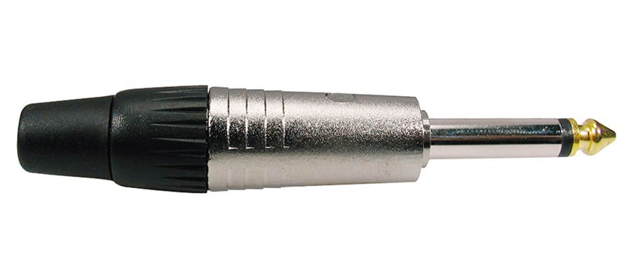 Boston S-2C jack plug, 6,3mm, 2-polig, aluminium, rubber 7,5mm