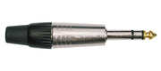 Boston S-3C jack plug, 6,3mm, 3-polig, aluminium, rubber 7,5mm