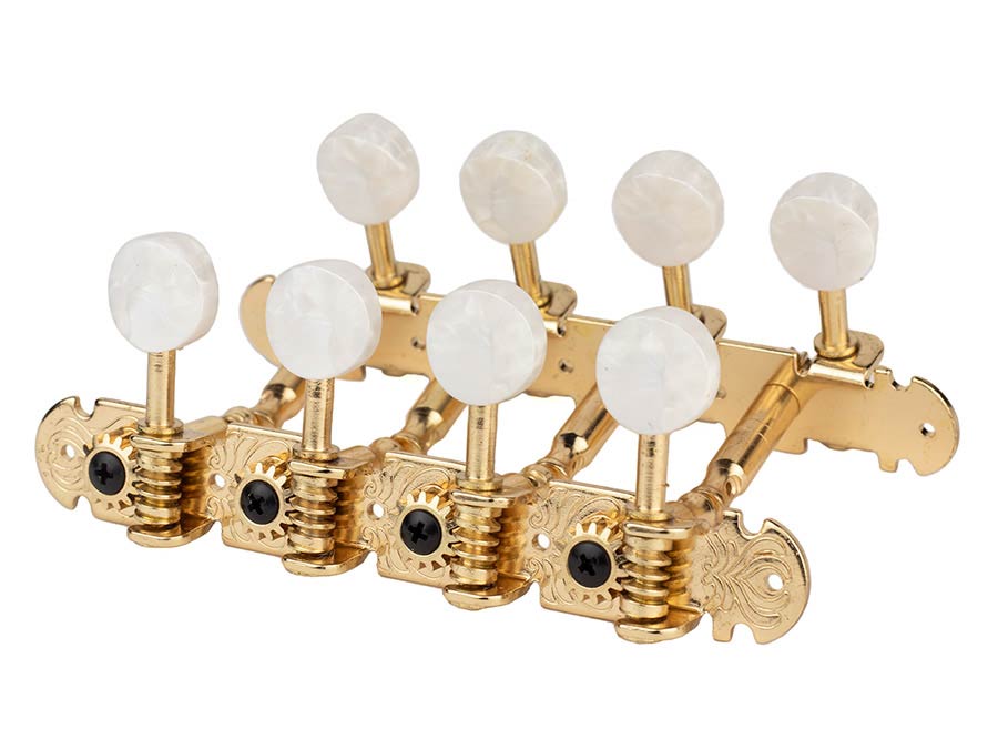 Boston 044-G stemmechanieken voor mandoline, metalen as, goud, 69mm, plastic knoppen