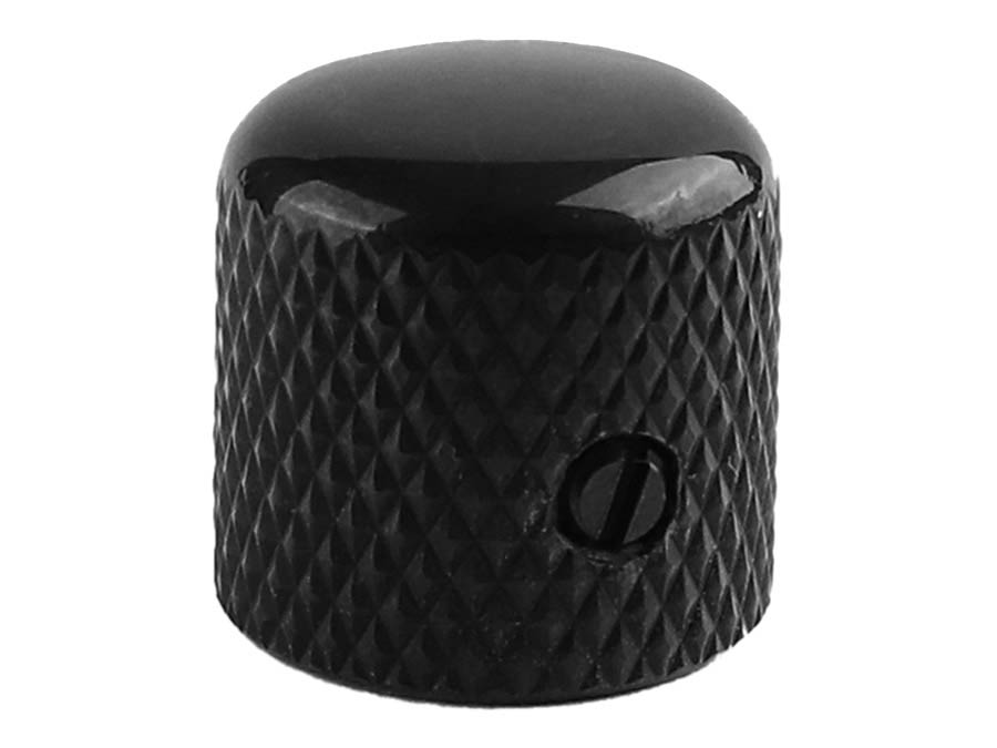 Boston KB-210 dome knob, metal, diam 19,0 x19,0mm, with set screw, shaft size 6,1mm, black