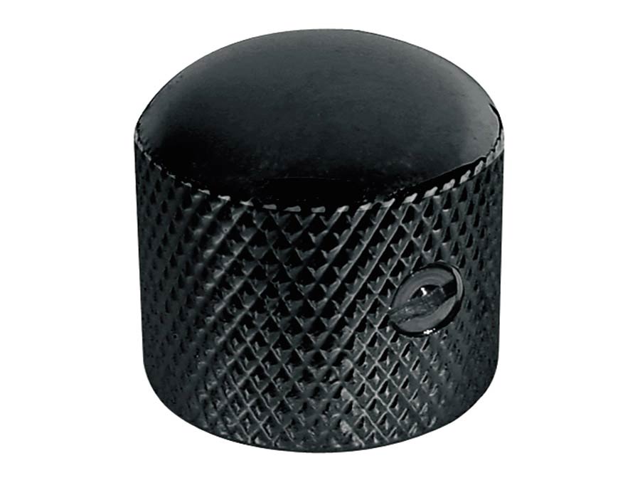 Boston KB-220 dome knob, metal, diam 18,0 x18,0mm, with set screw allen type, shaft size 6,1mm, black