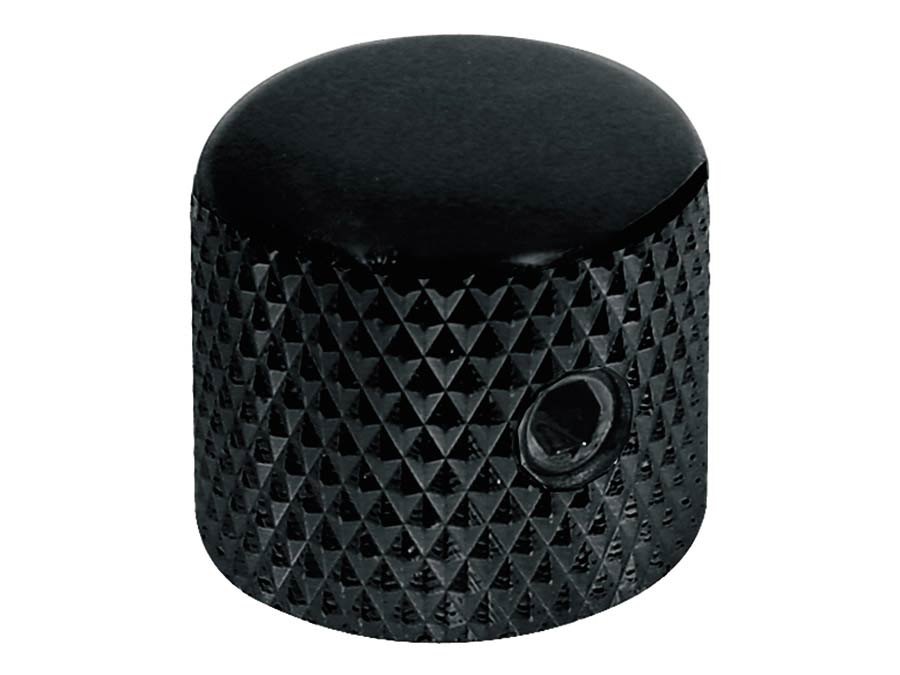 Boston KB-225 dome knob, metal, diam 15,0 x14,0mm, with set screw allen type, shaft size 6,1mm, black