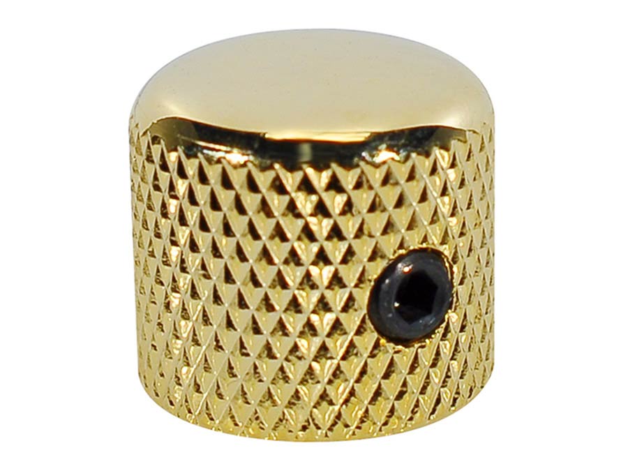 Boston KG-225 dome knob, metal, diam 15,0 x14,0mm, with set screw allen type, shaft size 6,1mm, gold