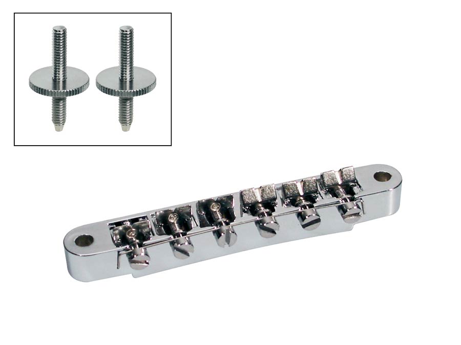 Boston B-161-N brug voor e-gitaar, "tune'o matic", nikkel, stud spacing 74,0mm, stud diam 4,0mm