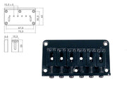 Boston B-1504-B brug-staartstuk, Stallion, pitch 10,5mm, strings through body, zwart